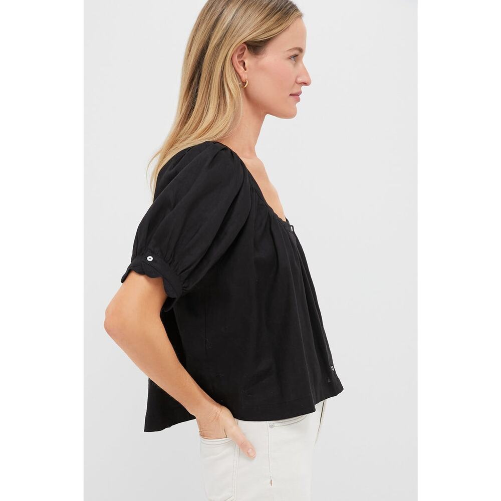 TUCKERNUCK Black Linen Tully Top Size S NWT Retail $128 Tuckernuck - Picture 6 of 8